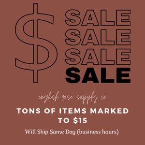 MARKING ITEMS NOW! will have $15 sale in the title
